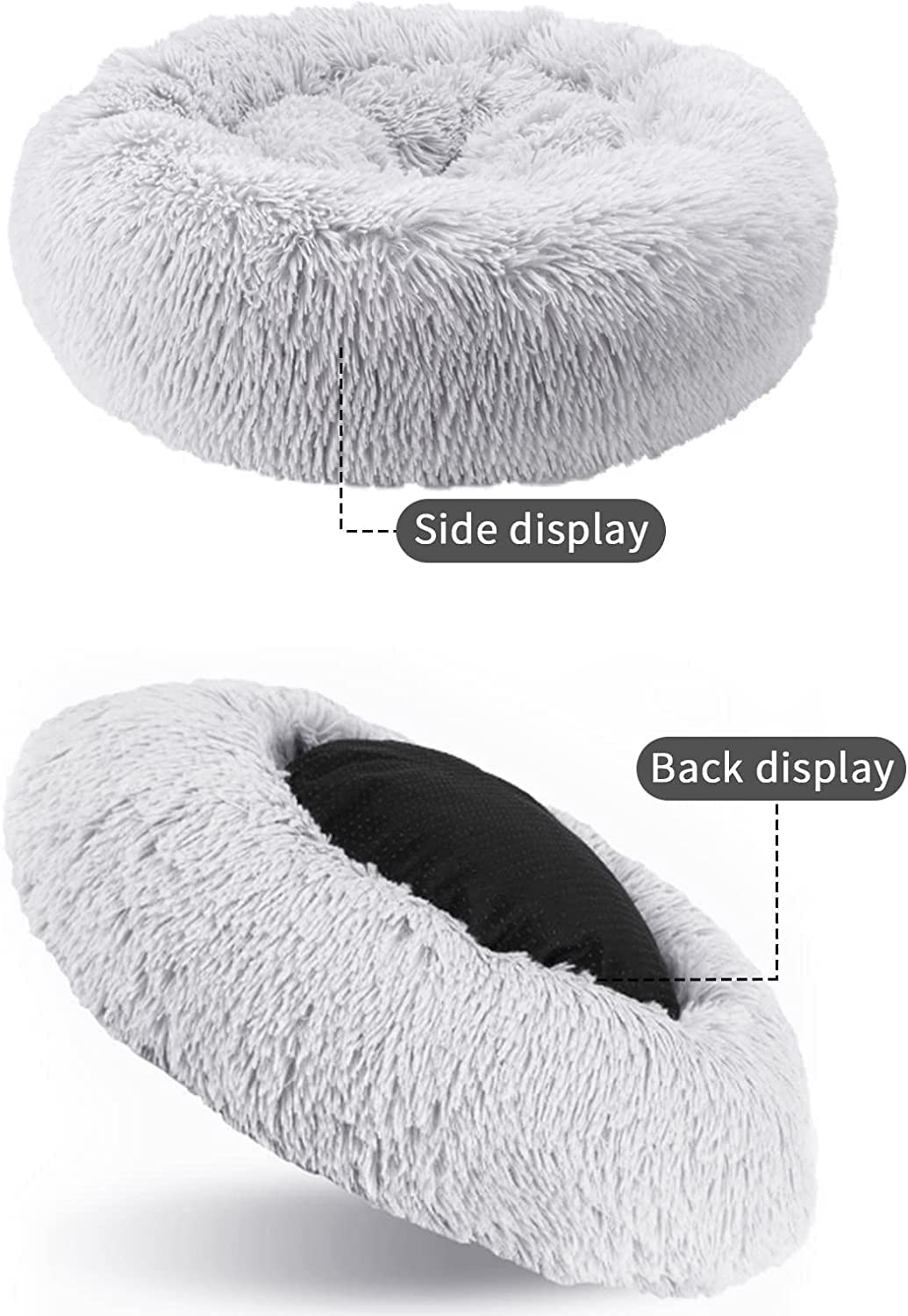 Cat Beds for Indoor Cats,15.7 Inch Dog Bed for Small Melium Large Dogs, Washable-Round Pet Bed for Puppy and Kitten with Slip-Resistant Bottom
