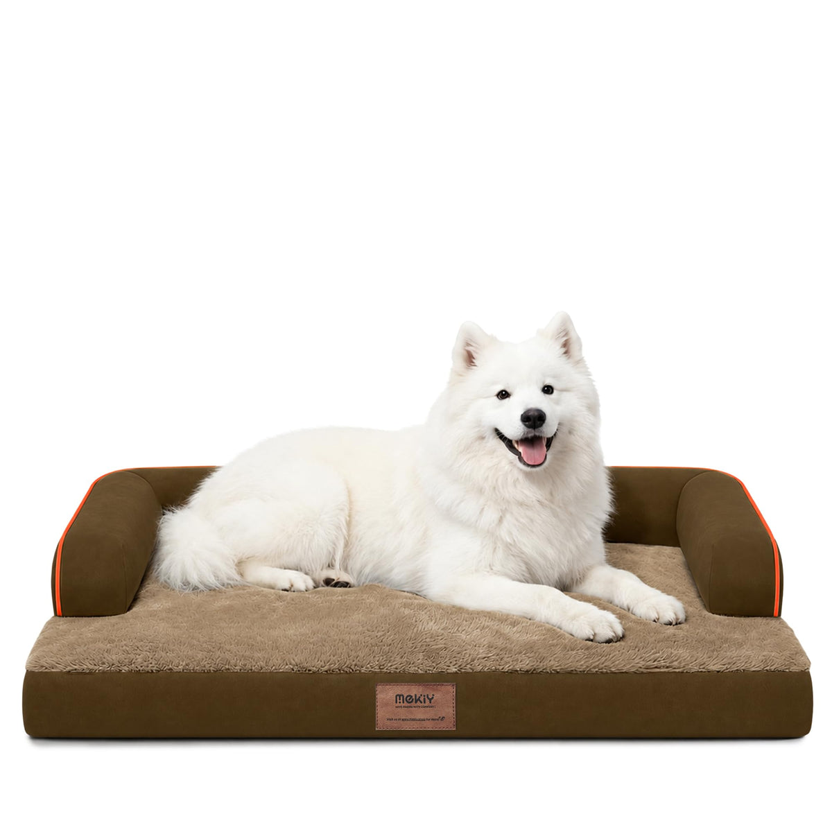 MEKIY Orthopedic Waterproof Dog Bed with Bolster for Extra Large Size Dogs