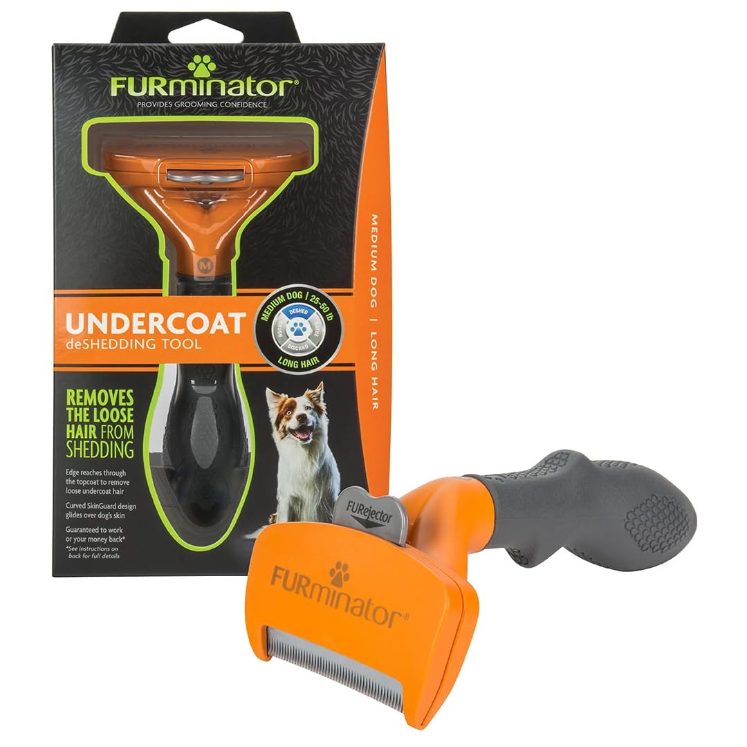 FURminator Medium Dog Undercoat deShedding Tool for Long Hair