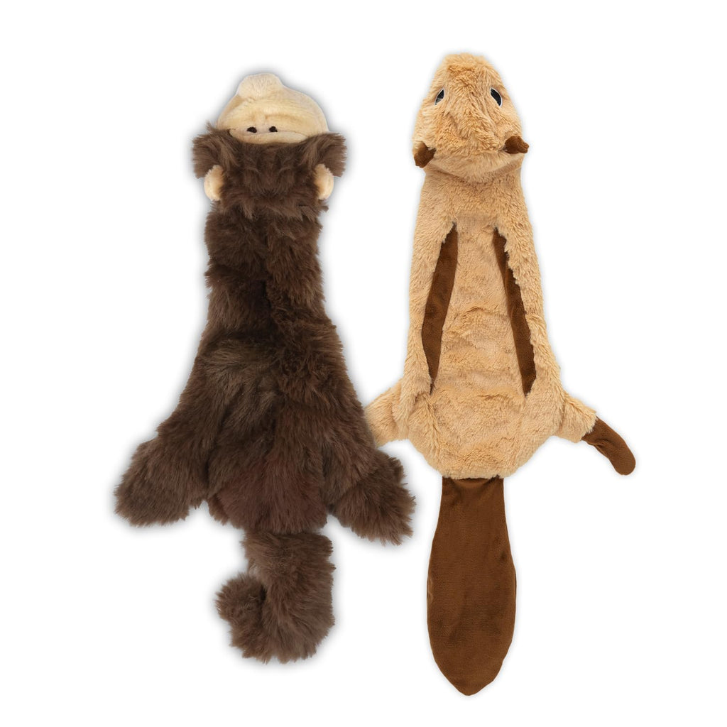 Best Pet Supplies Squeaky Dog Toys with Soft Durable Fabric for Small, Medium and Large Pets Interactive Toy for Indoor Play, Supports Active Biting and Play - Monkey, Squirrel, Small