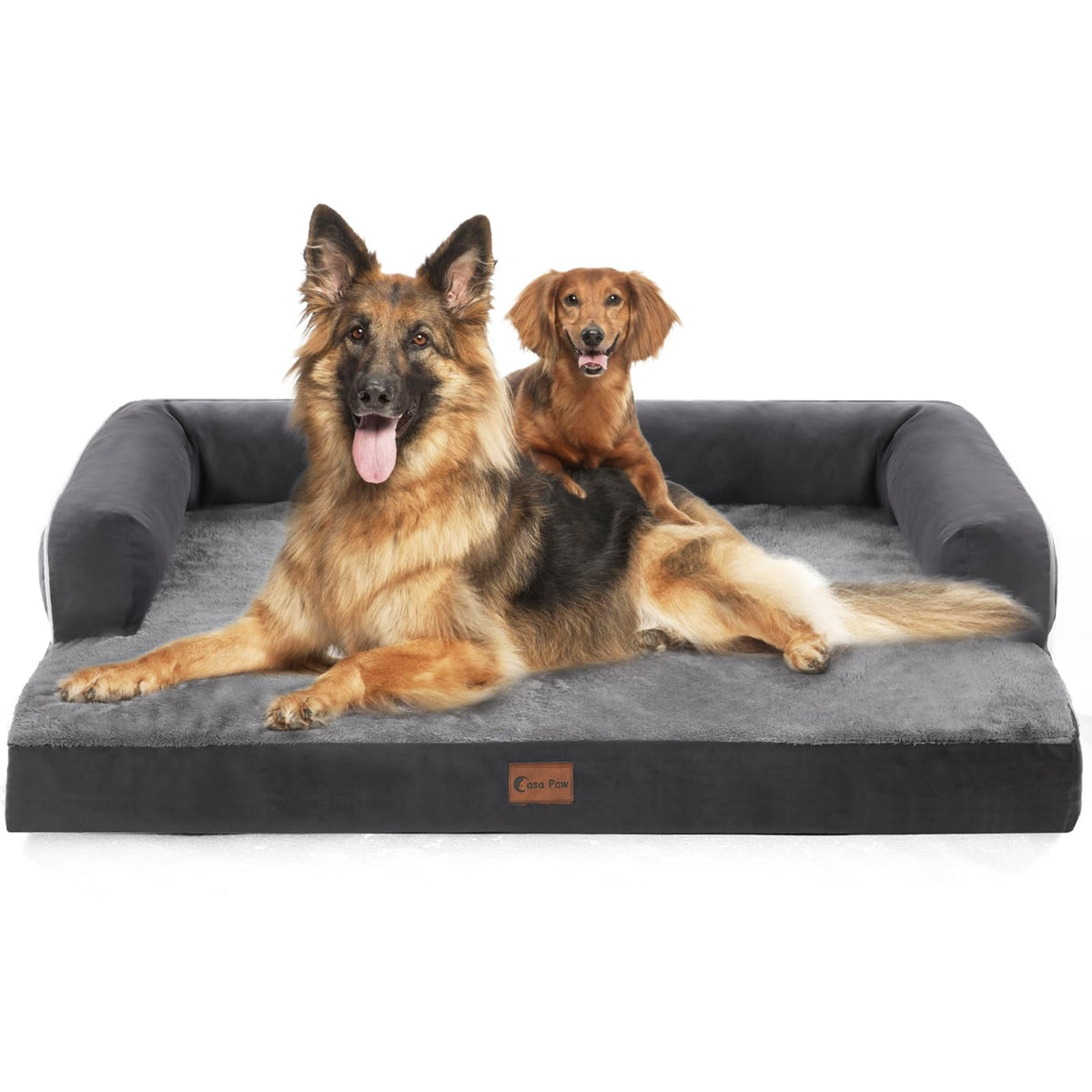 Casa Paw Orthopedic Washable Dog Bed for Extra Large Dogs, 45x35in, Grey