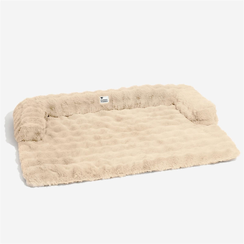 FUNNY FUZZY Dog Couch Bed, Calming Luxurious Dog Sofa Bed Cover Washable