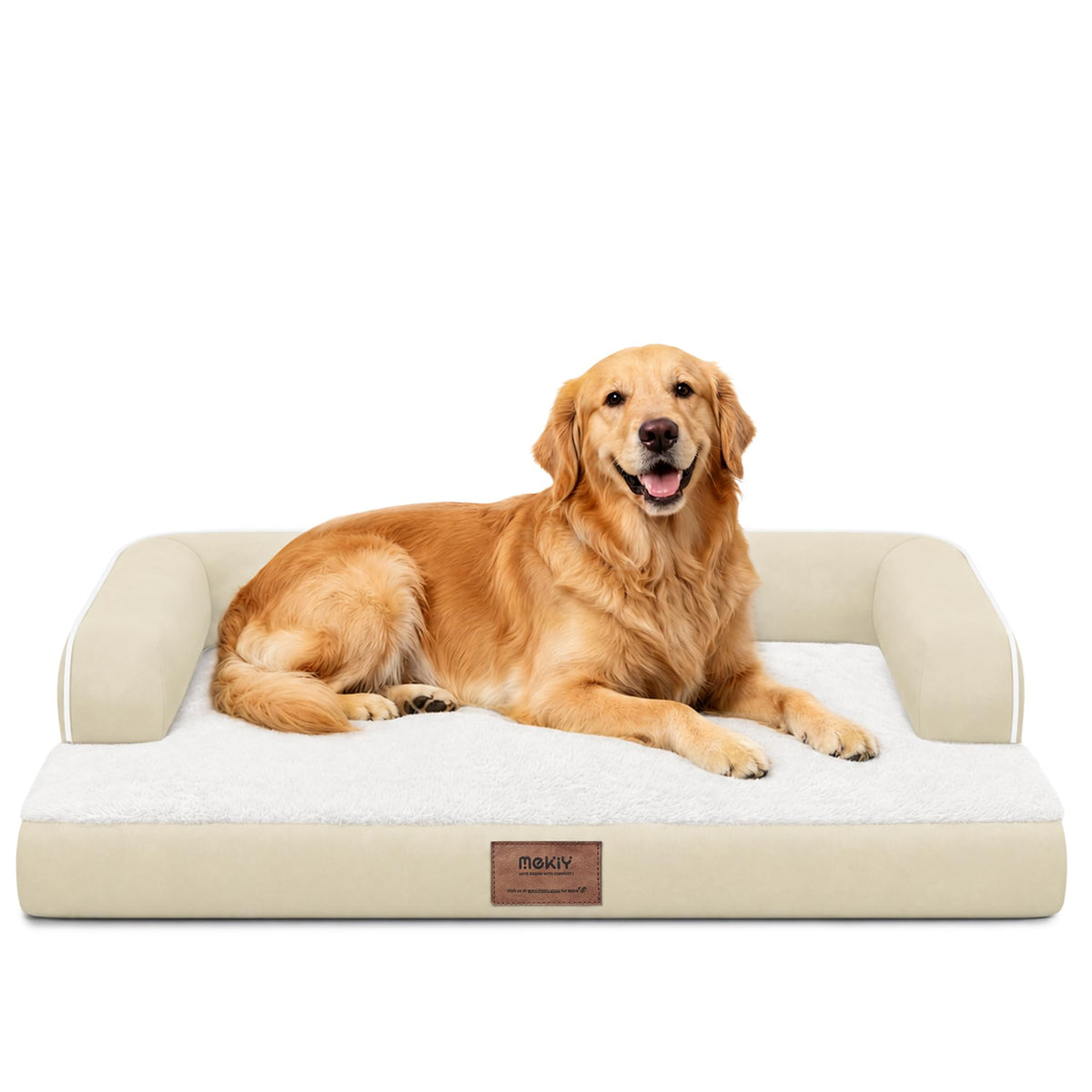 MEKIY Orthopedic Waterproof Dog Bed with Bolster for Extra Large Size Dogs