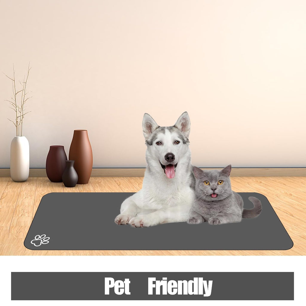 Large Pet Feeding Mat, Absorbent Quick Dry Dog Mat for Food and Water Bowl, Non Skid Cat Bowl Mat, No Stains for Pet Water Dispenser Pet Supplies for Messy Drinkers