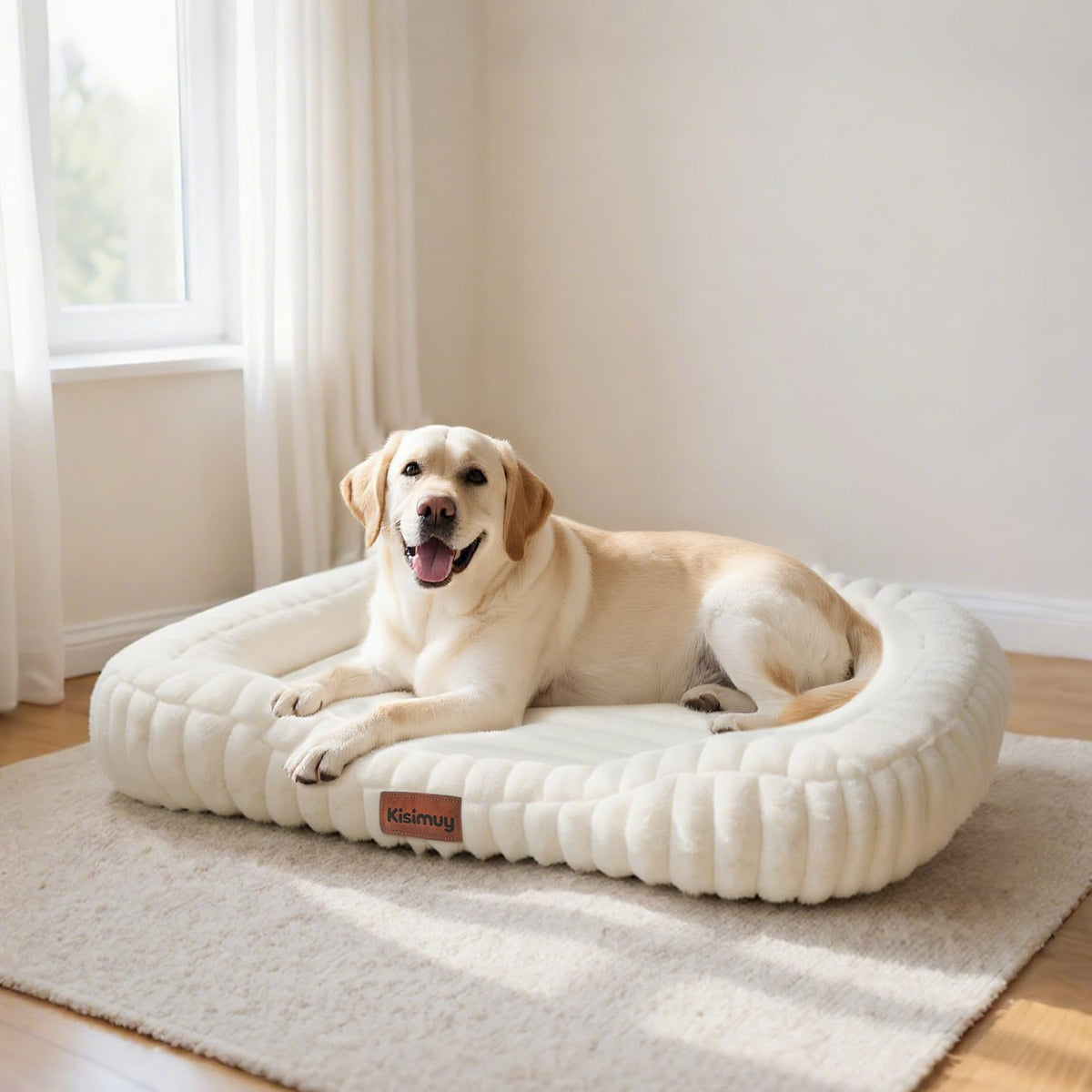KISIMUY Orthopedic Dog Bed, Durable Calming Bolster Dog Couch Large Dogs