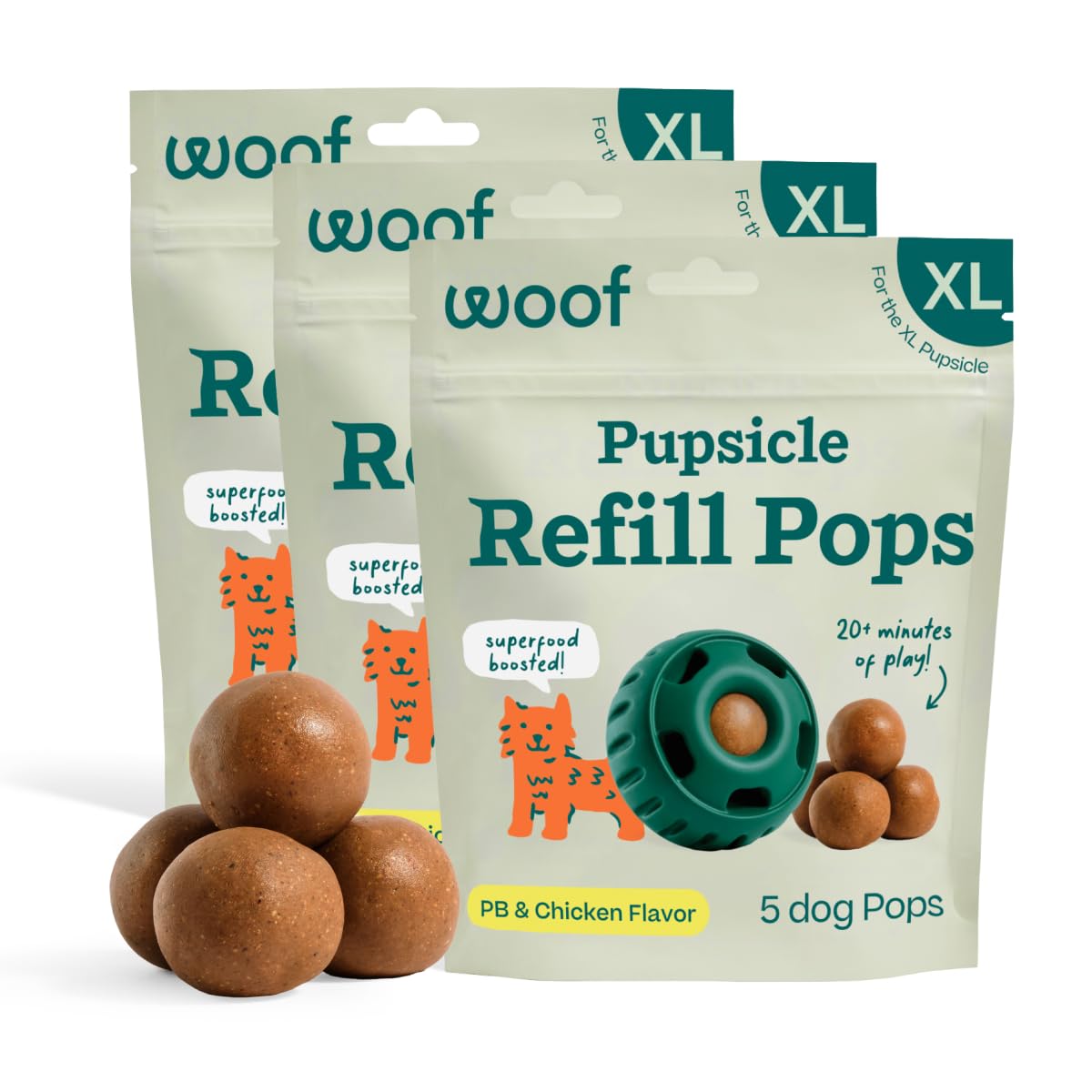 WOOF Pupsicle Birthday Refill Pops Dog Treats, XL
