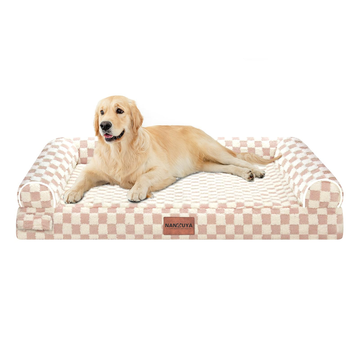 NANUYA Orthopedic Dog Bed for Jumbo Dogs, 48 x 33 Inch, Light Grey