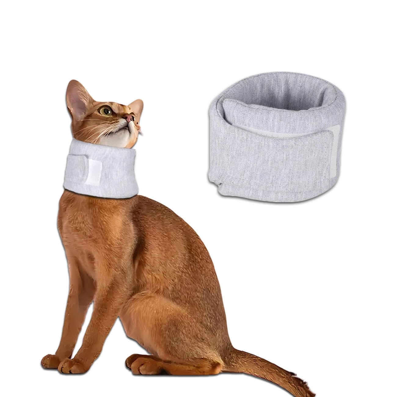 Cat Cone Collar for Pet with Spinal IVDD Issues After Surgery Recovery, Adjustable Cat Neck Brace Elizabethan Collar, Neck Cervical Cone to Stop Licking for Small Medium Dog Puppy Kitten (Grey, S)