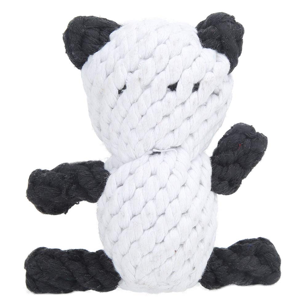 ZAICOLER Pet Cotton Rope Biting Chewing Molar Toy, Cartoon Animal Shape & Pure Manual Weaving, Dog Rope Toys with Strong and Hard, Grind and Clean Teeth, Relieve Pressure (Panda)