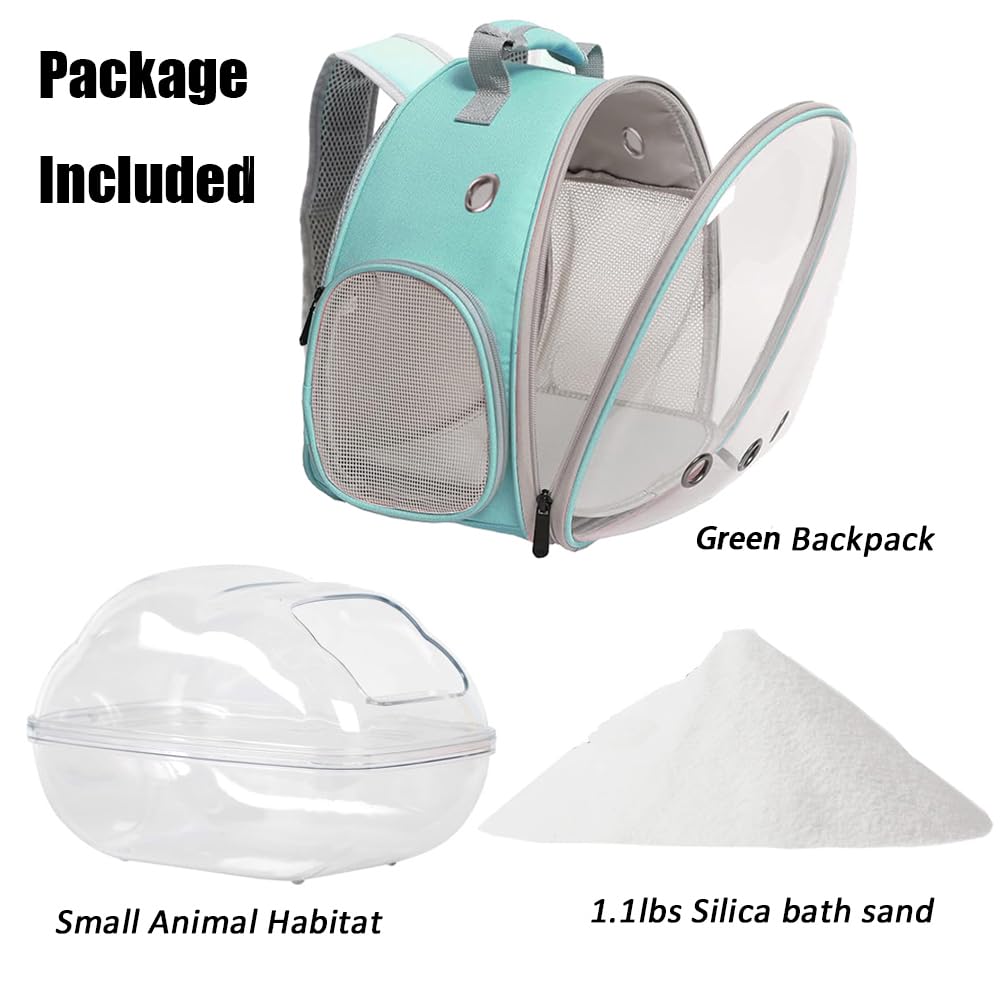 Portable Travel Backpack Habitat for Small Animal, Space Capsule Bubble Window Guinea Pig Bird Bearded Dragon Turtle Carrier Rabbit Squirrel Hamster Cage Breathable Handbag