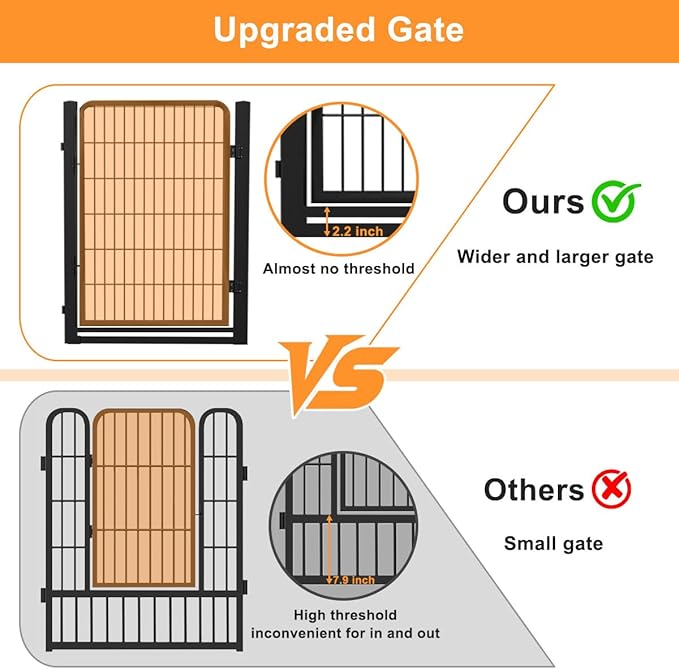 Wide Gate Dog Fence Outdoor Pens Outside,Portable Dog Play Pen 40" H 22 Panels Pet Playpen Exercise Pens for Puppys Small Medium Large Dogs RV Camping Yard Garden Indoor