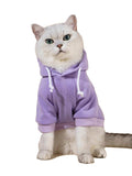 QWINEE Basic Dog Hoodie Sweatshirt Puppy Sweater Warm Cat Costumes Pet Clothes for Chihuahua Puppy Kitten Small Medium Dogs Mauve Purple Medium