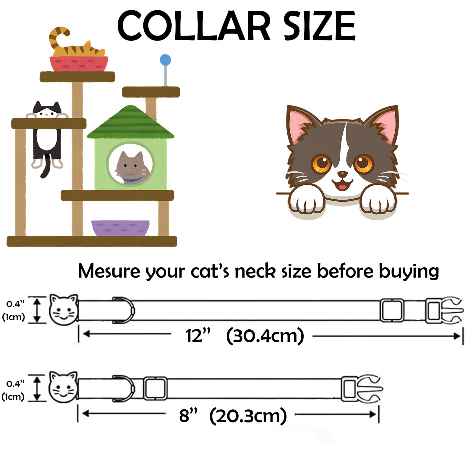 Elegant little tail Halloween Cat Collar-2 Pack Pumpkin Print Fall Cotton Breakaway Cat Collars with Bell Pendant Kitten Boy Girl Safety Adjustable Collar for Small Cats Puppy