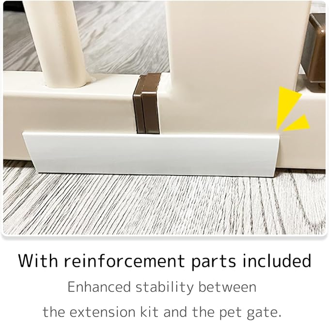 Lumizone Extra Tall Pet Gate 55.12" High Pressure Mounted 4.13" Wide Extension kit 1.37" Gap (Cream White, 55.12" H x 4.13" W, Extension)