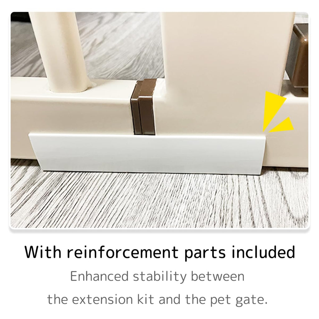 Lumizone 55.12" Extra Tall Pet Gate Extension Kit 16.73" Wide Cream