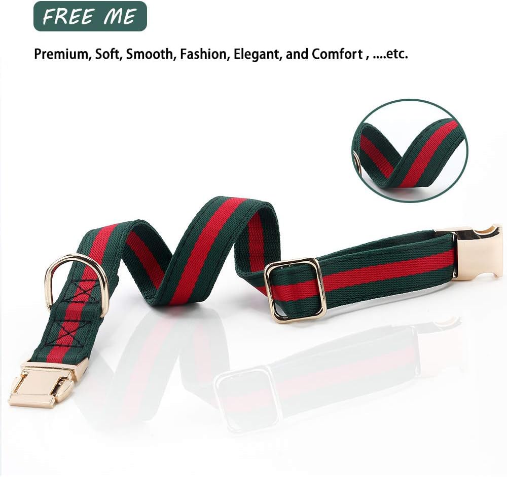 Premium Dog Collar, Cute Dog Collars Luxury Style, Durable Pet Collars and Dog Leash with Metal Buckle Safety for Puppy Small Dogs