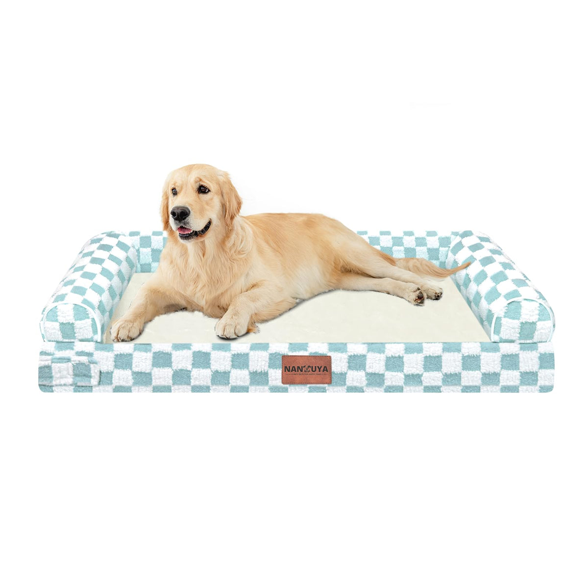 NANUYA Orthopedic Dog Bed for Jumbo Dogs, 48 x 33 Inch, Light Grey