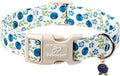 Babole Pet Spring/Summer Dog Collar for Large Dogs - Fresh Blueberry Girl Boy Dog Collars, Soft Lightweight Puppy Collar, Breathable Adjustable Male Female Fruit Floral Dogs Collars XL