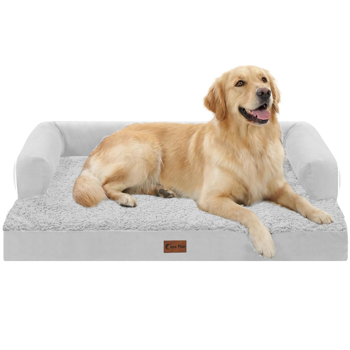 Casa Paw Orthopedic Washable Dog Bed for Extra Large Dogs, 45x35in, Grey