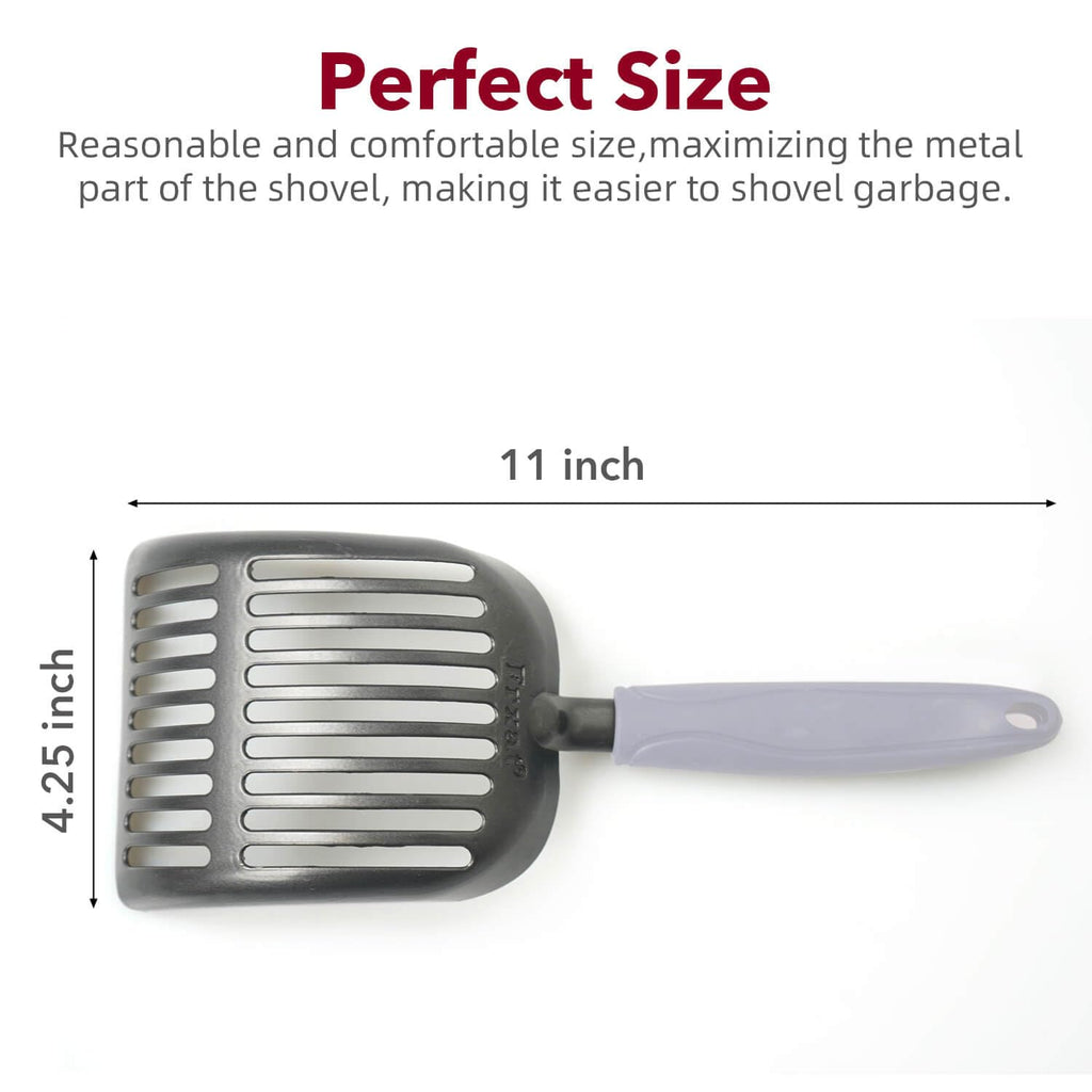 Frxat Cat Litter Scoop, Kitty Metal Scooper, Aluminum Alloy Sifter, Kitten Pooper Lifter, Deep Shovel, Long Handle, Poop Sifting, Durable, Heavy Duty, for Litter Box