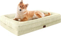 TaiBest Waterproof Memory Foam Dog Beds for Extra Large Dogs Non-Slip Orthopedic Dog Beds Washable Couch Pet Bed with Removable Cover (Beige, Large)