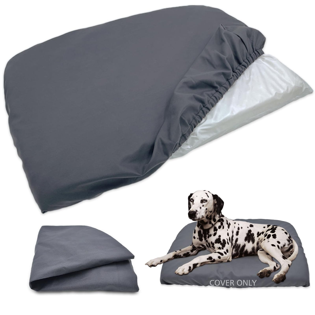 Dog Bed Cover Waterproof Replacement Machine Washable Covers for 41x27 Inch Dog Bed Heavy Duty Scratch Resistant Mattress Protector Pet Bed Cover Only Dark Green