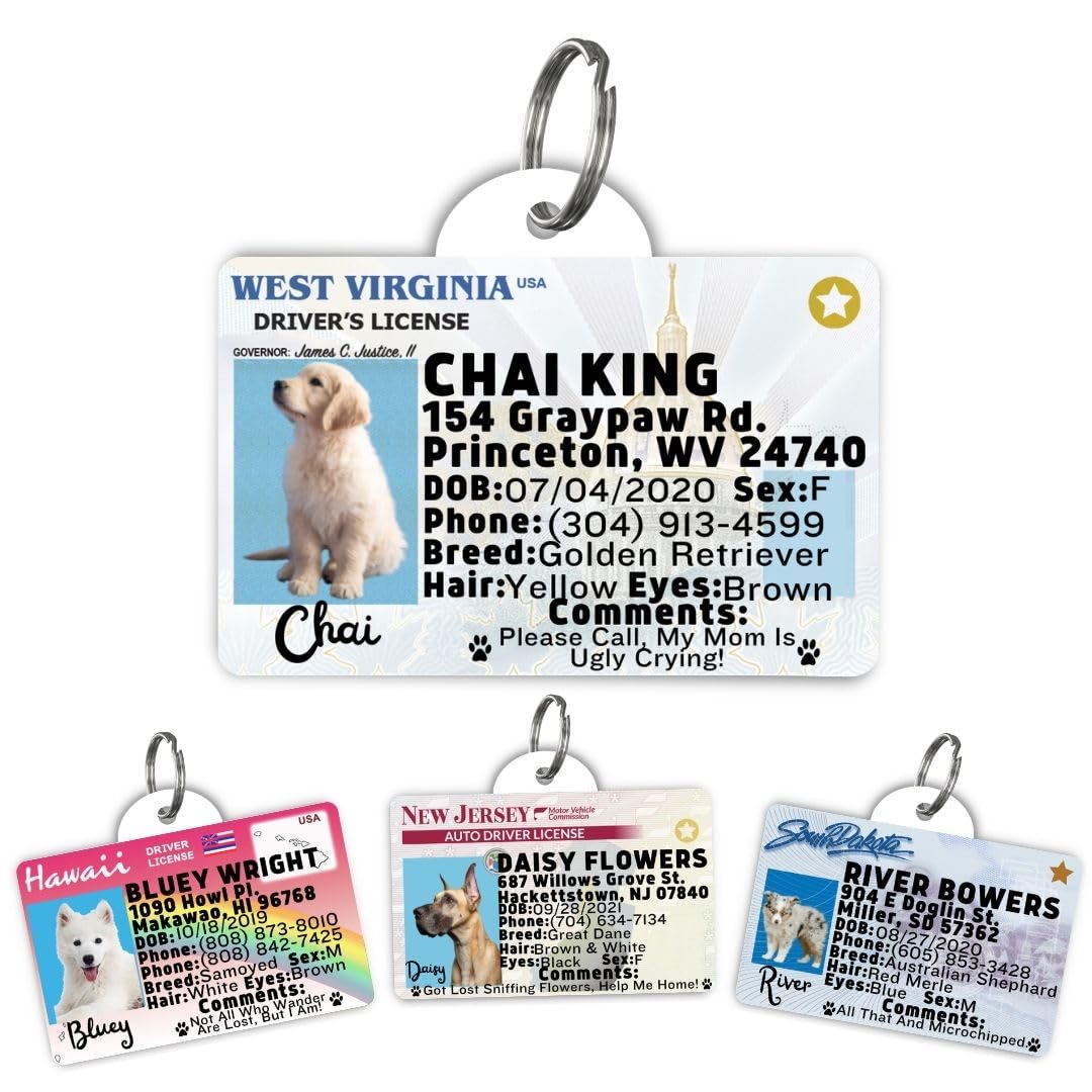Dog Tags Personalized, Dog ID License Tag for Pets (Washington, Tag)