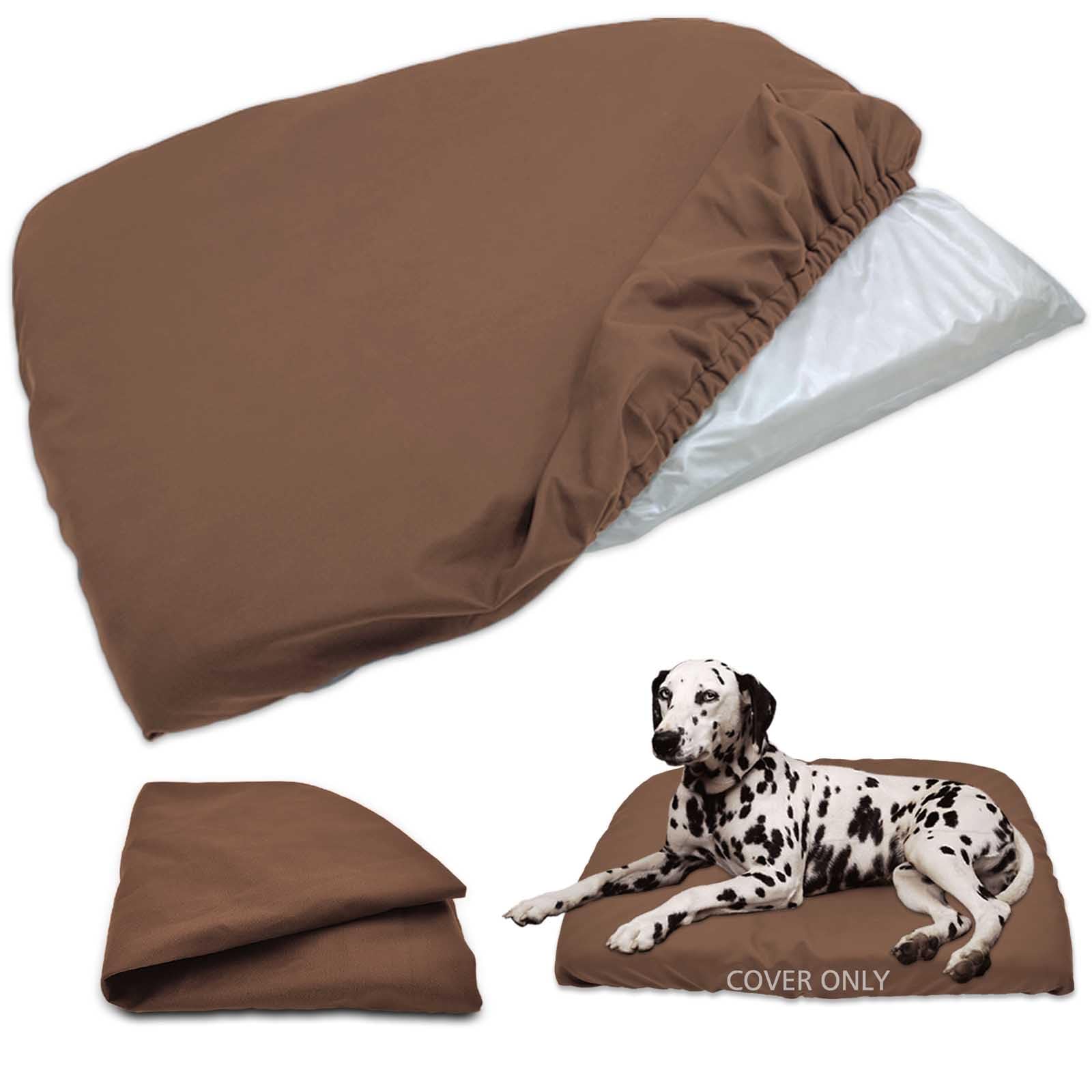 Dog Bed Cover Waterproof Replacement Machine Washable Covers for 24x18 Inch Dog Bed Heavy Duty Scratch Resistant Mattress Protector Pet Bed Cover Only Brown