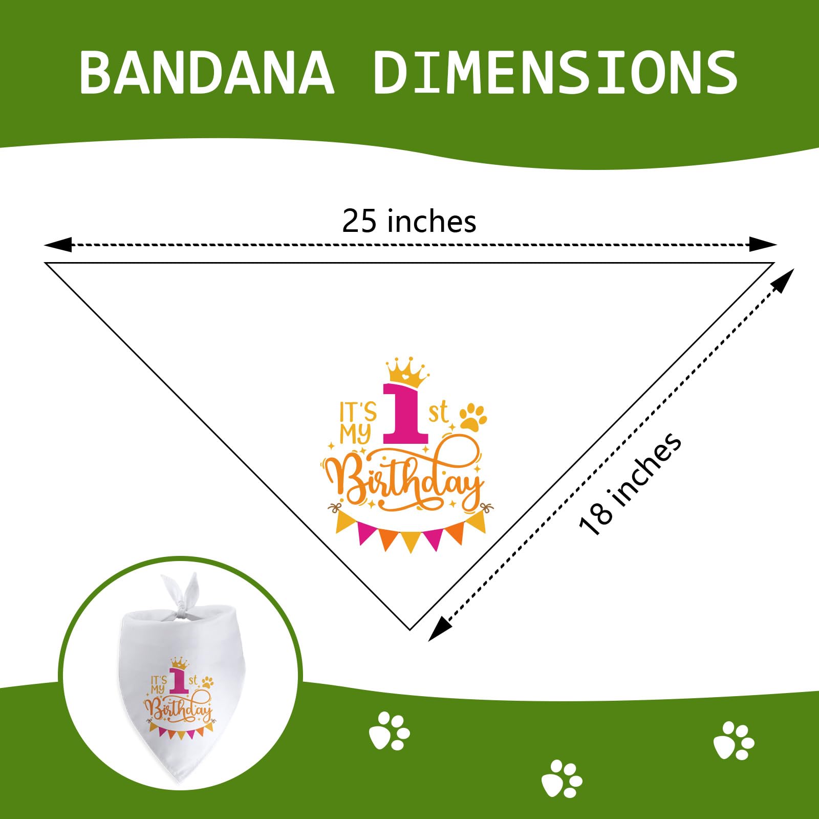 It's My 1st Birthday Dog Bandana Happy 1st Birthday Pet Triangle Scarf for Large Medium Small Dogs One Year Old Gifts Photo Prop Pet Scarf Accessories Christmas Puppy Gifts