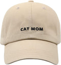 Cat Mom & Dad Hats for Proud Cat Parents | for Men & Women | Embroidered Text - Adjustable Fit - 100% Cotton