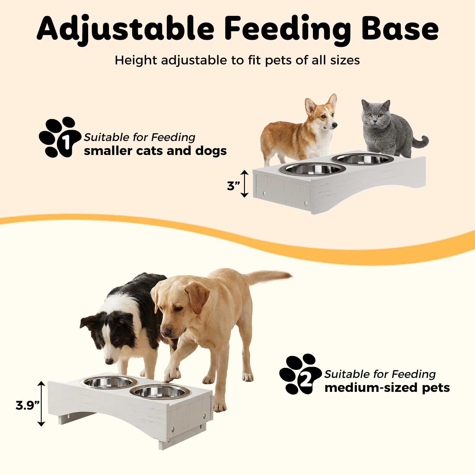 Furnivio Dog Food Feeding Station with Storage, Pet Food Storage Cabinet with Bowls and Flip-Top Blackboard, Hidden Trash Can, Pet Organizer Cabinet for Dog and Cat, Black