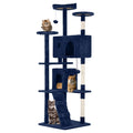FDW | 70" Cat Tree Tower | Navy Blue | Multi-Level Indoor Activity Center with Sisal Scratching Posts, Condos, Plush Perches, Hanging Cat Toys | Sturdy, Easy to Assemble | for Kittens & Adult Cats