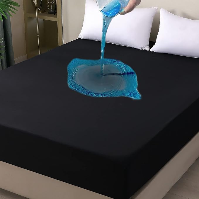 California King Mattress Protector Waterproof, Fitted Sheet Style Breathable Mattress Cover with Deep Pocket Fits Up to 18'', Machine Washable Noiseless Bed Cover for Kids Pets (DarkGray, 72'' X 84'')