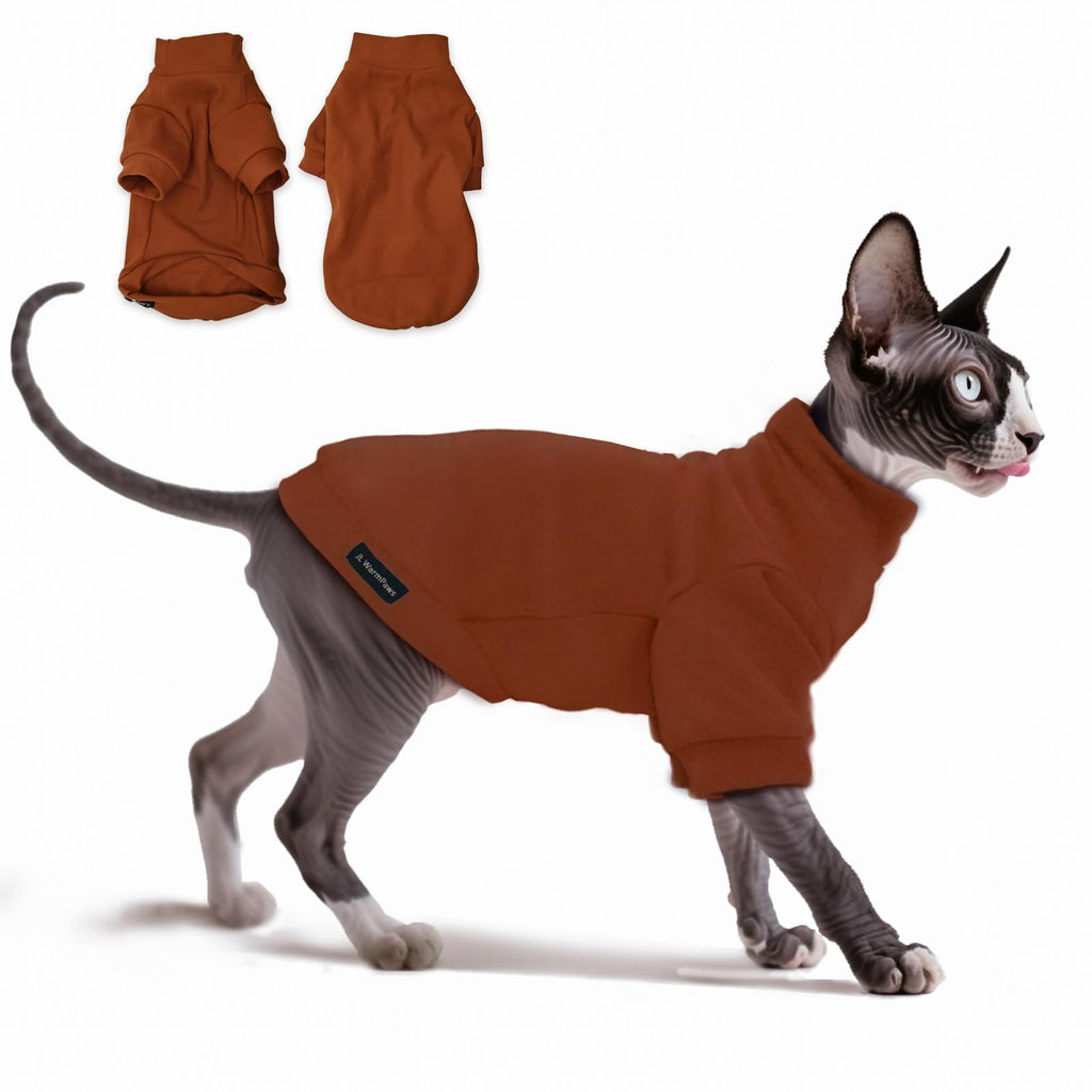 JL WarmPaws Sphynx Cat Clothes Fleece Cats&Small Dogs Pullover Sweater