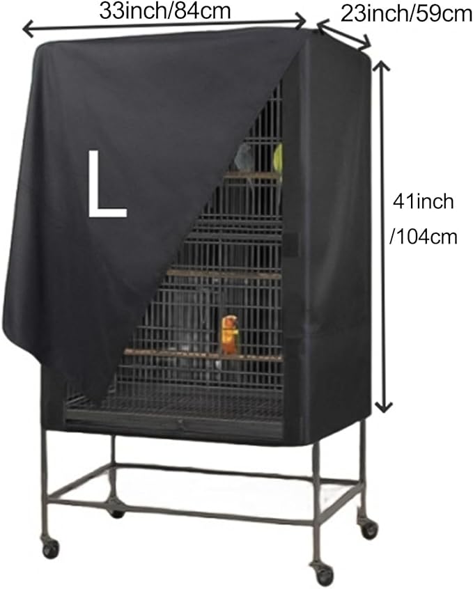 Birdcage Cover Extra Large Parrot Cage Cover Light Blocking for Cats, Mink, Totoro, Parakeet, Parrot and Small Animals(84x59x104cm)