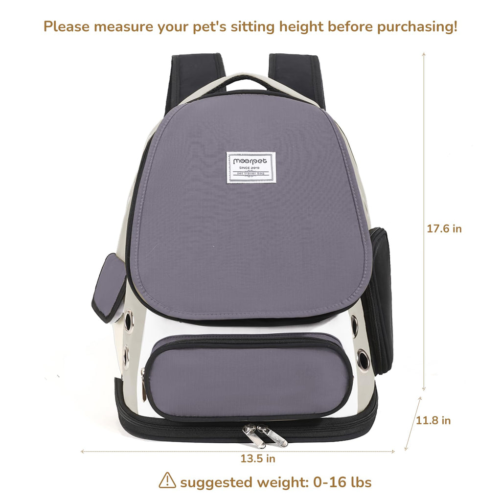 GixDix Cat Backpack Carrier, TSA Airline Approved Pet Travel Bag for Small Medium Dogs, Ventilated Hiking Camping Backpack for Cats, Kitten and Puppy up to 18 lbs, Gray Mesh