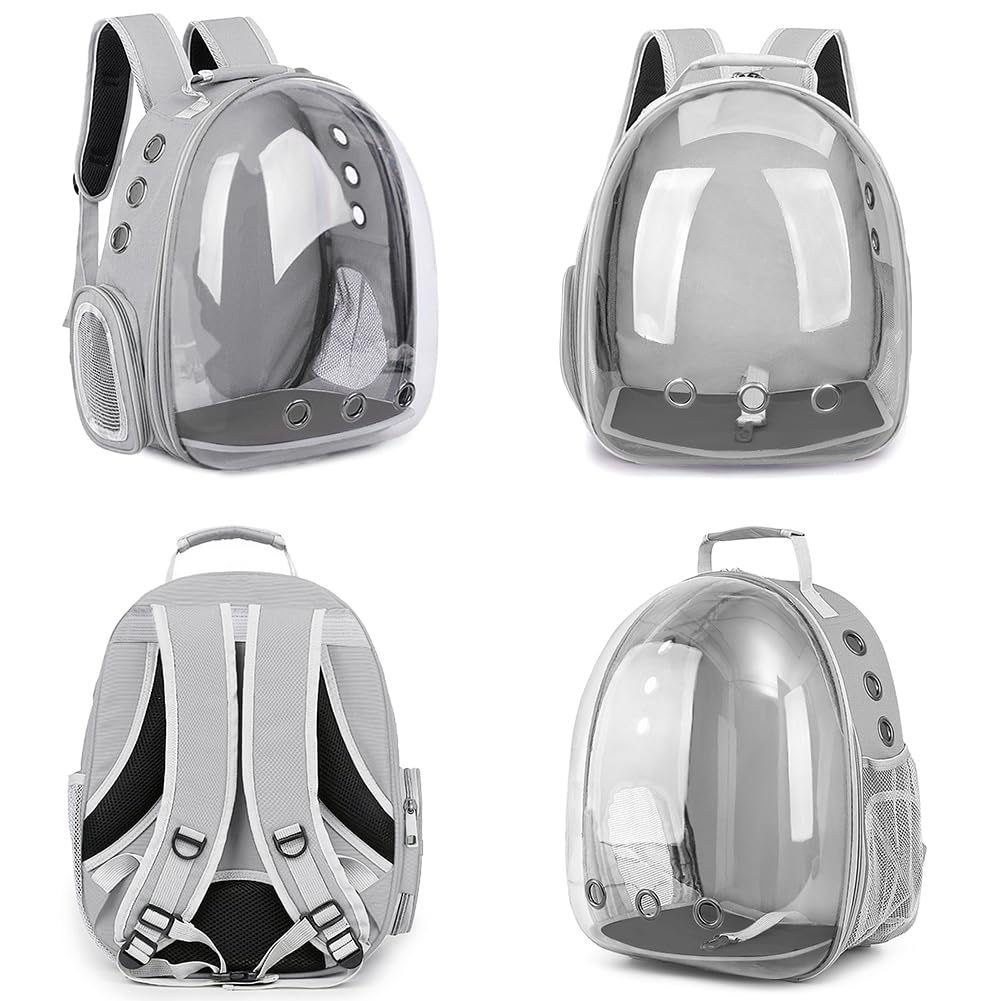 Pet Backpack Carrier,Bubble Backpack Cat Carrier,Pets and Small Dogs,Space Capsule Pet Carrier for Traveling, Walking, Hiking and Outdoor Activities (Gray)