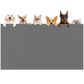 XXXXL Largest Pet Food Mat, 51.2"x25.6"(130cmx65cm) Silicone Dog Mats for Food and Water, Nonslip Pet Feeding Mats for Floors,Dog Cat Bowl Mat with Raised Edges, Dark Gray
