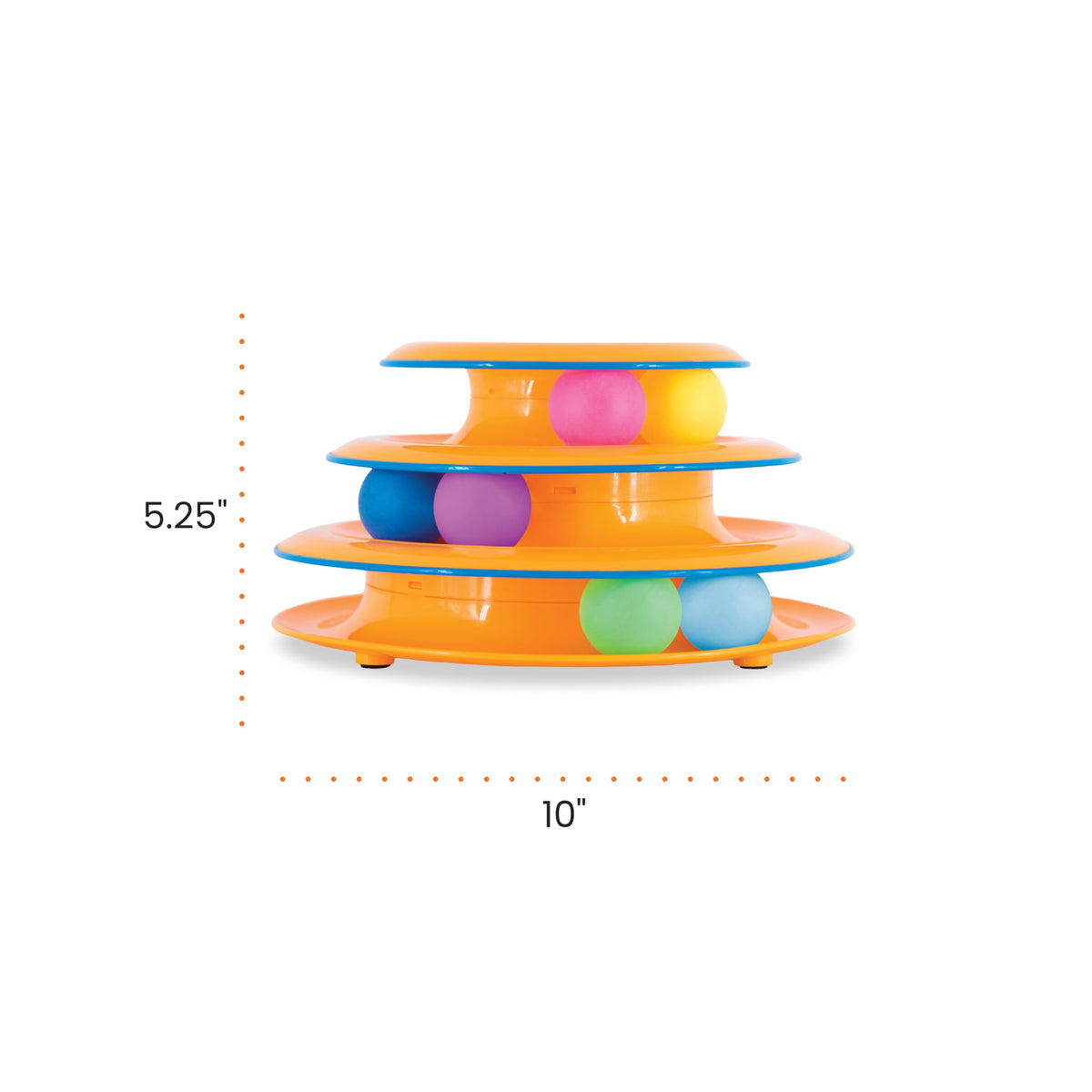 Catstages Tower of Tracks Interactive Cat Toy, 6 Spinning Balls, 10" x 5.3"