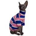 Vintage Stripes Sphynx Hairless Cats Turtleneck Shirt Cotton for Sphinx Cat