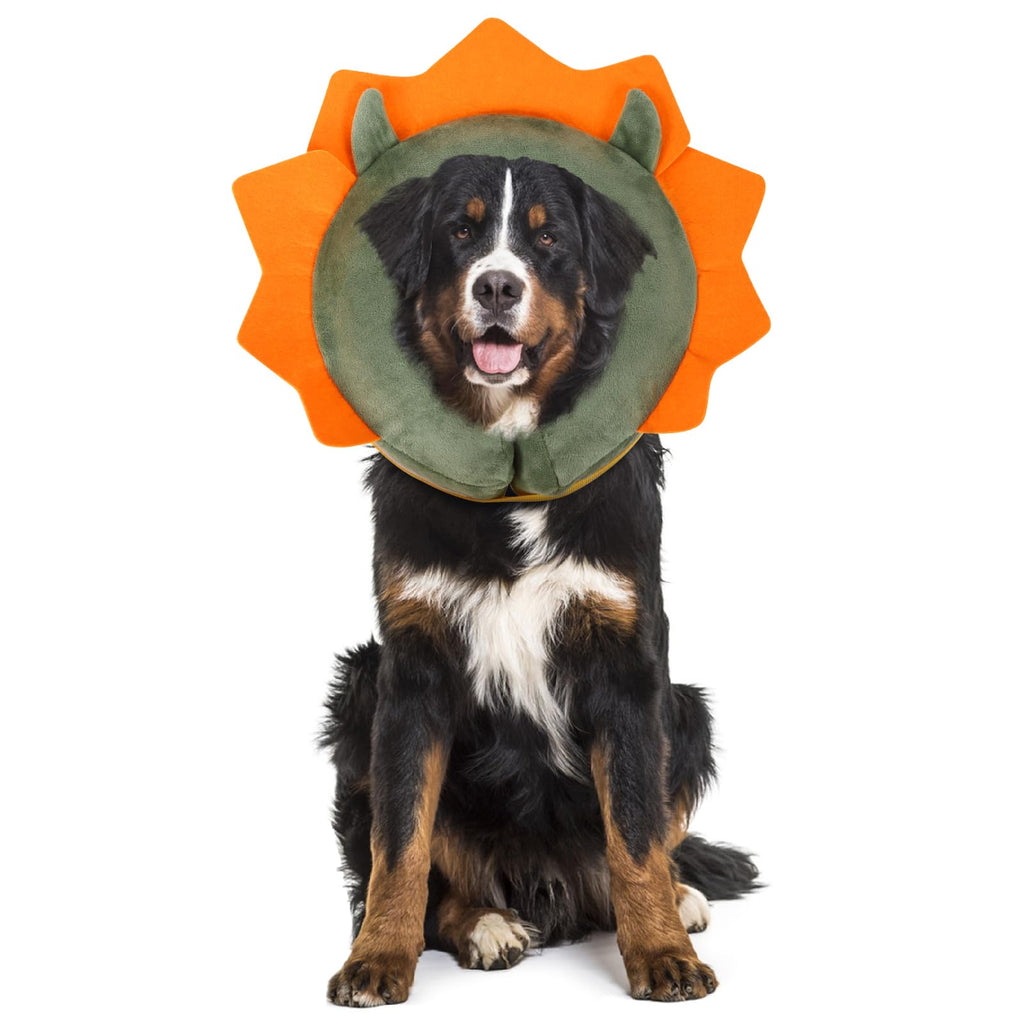 IEUUMLER Inflatable Recovery Dog Collar, Protective Donut Cone, Adjustable Soft Collar for Dog and Cat After Surgery Prevent from Biting & Scratching EU002 - Green Demon M