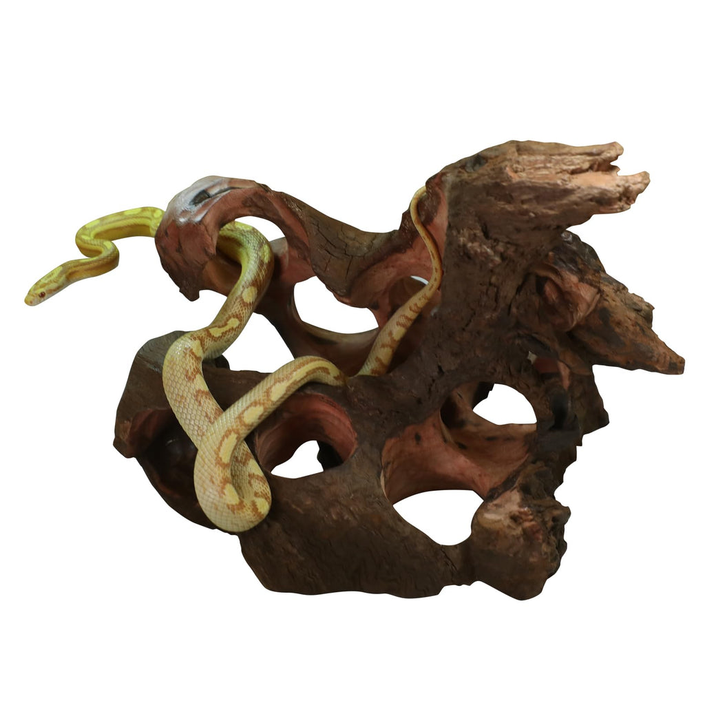 Natural Driftwood Aquarium Cave Betta Fish Hideout for Aquarium Fish Tank Decorations 10.2-11.8" -Reptile Hide-Snake Hide-Cave for Cichlids Habitat Shelter for Crayfis