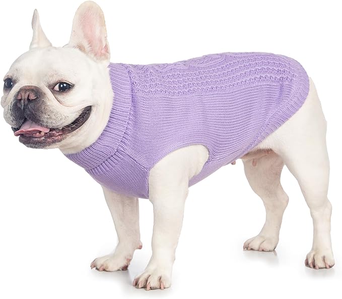 Stretchy Cat Sweater - 17 Colors & 6 Sizes | Snug Winter-Ready Knit for Boy/Girl Cats & Kittens(Purple, X-Small)