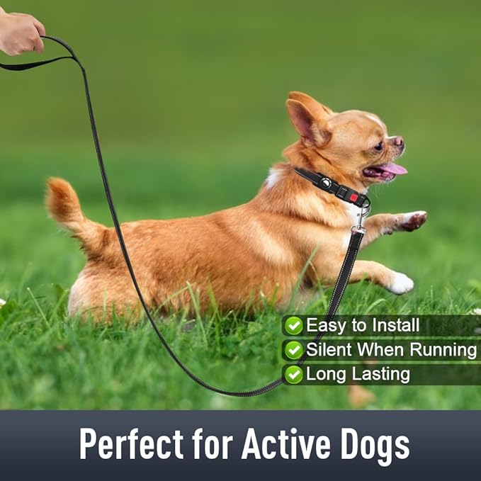 Erbine AirTag Dog Collar with AirTag Holder Compatible for Air Tag, Reflective Soft Padded, Safety Locking Buckle, Adjustable Nylon for Small Medium Large Dogs (Black,XS)