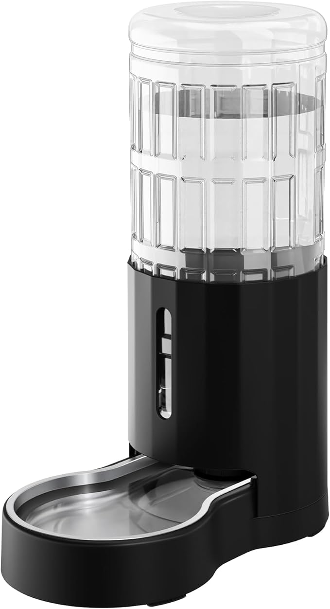 CZPET Dog Water Bowl Dispenser 9.5L, Wider Mouth Gravity Refilling (Black)