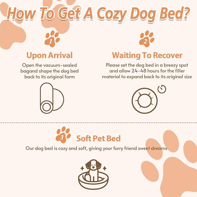 JOLLYVOGUE Calming Dog Bed Medium Size Dog, 31in Donut Washable Medium Pet Bed, Anti-Slip & Anti-Anxiety Fluffy Faux Fur Round Dogs Bed, Fits up to 45 lbs Pets (Dark Pink)