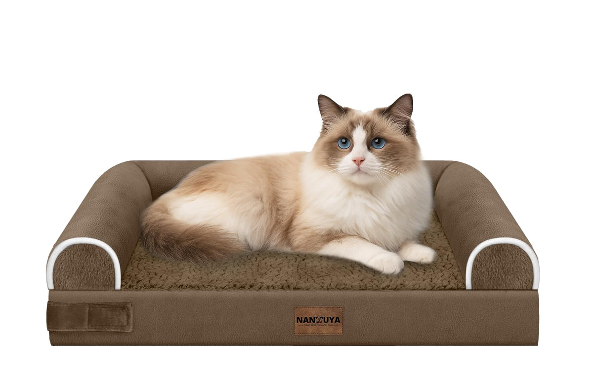 NANUYA Orthopedic Dog Bed for Jumbo Dogs, 48 x 33 Inch, Light Grey