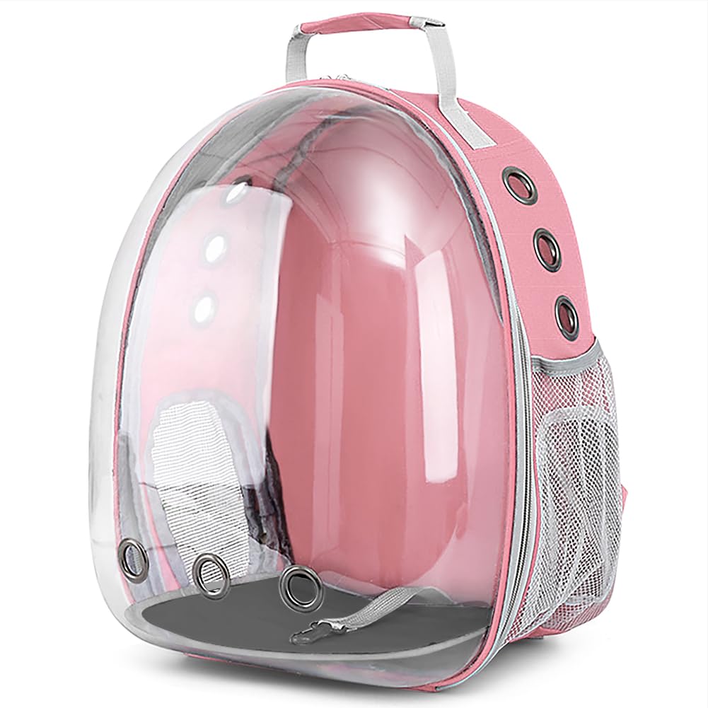 Pet Backpack Carrier,Bubble Backpack Cat Carrier,Pets and Small Dogs,Space Capsule Pet Carrier for Traveling, Walking, Hiking and Outdoor Activities (Pink)