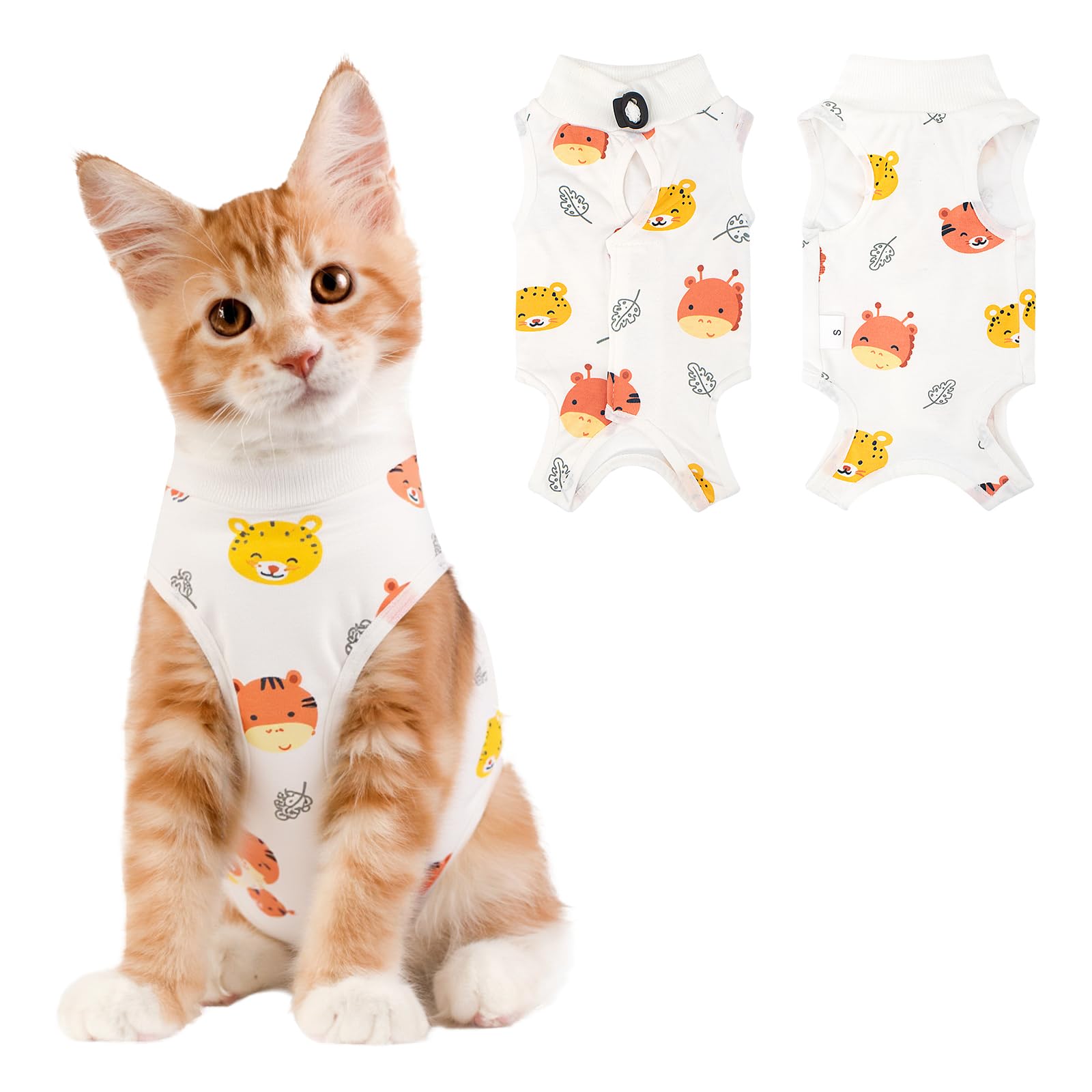 Cat Recovery Suit Female, Breathable Cat Onesie After Surgery Female for Abdominal Wounds or Skin Diseases, Surgery Recovery Suit Kitten Onesie After Spay Wear Anti Licking