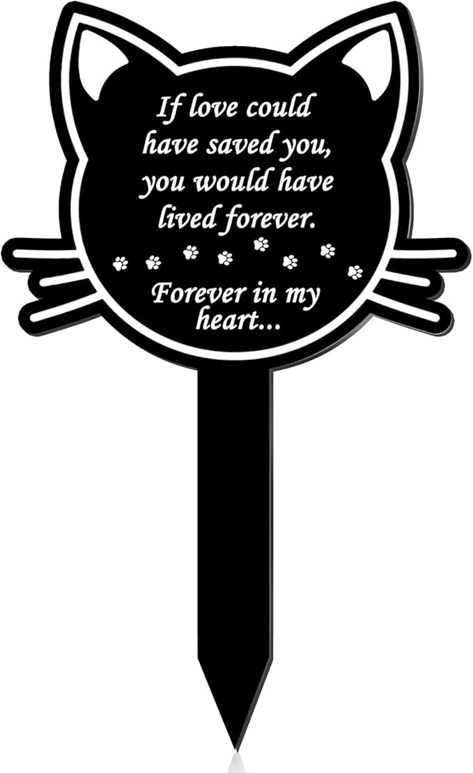 Unittype Pet Grave Marker Memorial for Cat Loss Engraved Plaque Stake Gift